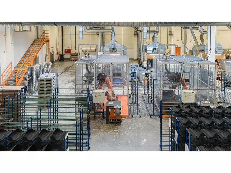Produktion in Janovice: Flockerei.webp
